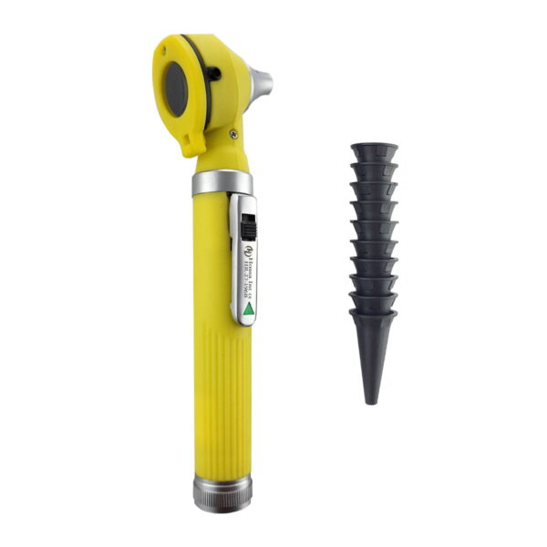 Otoskop laryngologiczny kompaktowy światłowodowy LED żółty Otoskop laryngologiczny kompaktowy światłowodowy LED żółty