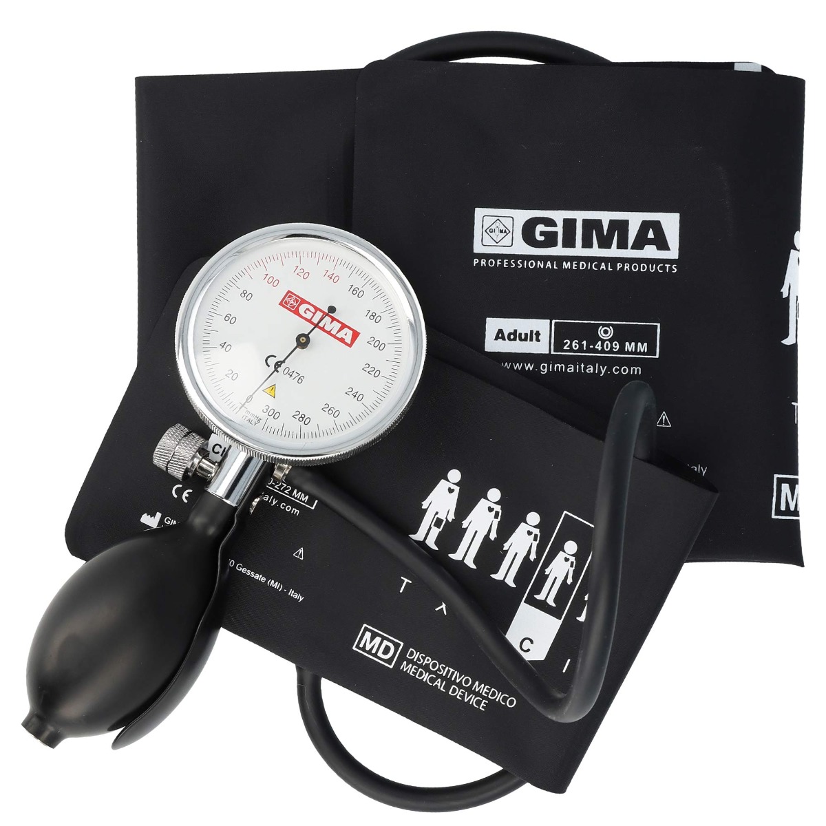 Ciśnieniomierz zegarowy GIMA SIRIO KIT Ciśnieniomierz zegarowy + zestaw 3 mankietów Ciśnieniomierz zegarowy GIMA SIRIO KIT Ciśnieniomierz zegarowy + zestaw 3 mankietów