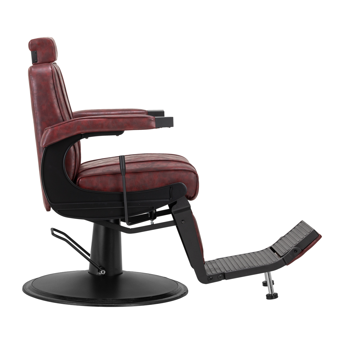 Fotel barberski Hair System BM88066B bordowy na czarnej podstawie Fotel barberski Hair System BM88066B bordowy na czarnej podstawie