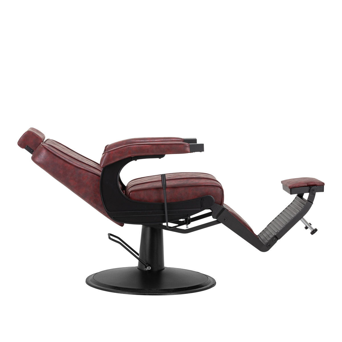 Fotel barberski Hair System BM88066B bordowy na czarnej podstawie Fotel barberski Hair System BM88066B bordowy na czarnej podstawie