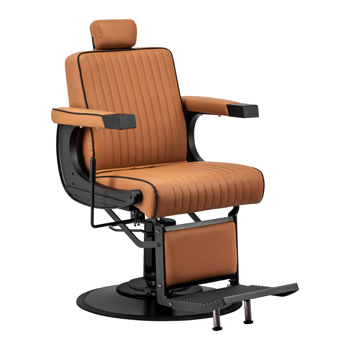 Fotel barberski Gabbiano Visionerio jasnobrązowy z czarną podstawą Fotel barberski Gabbiano Visionerio jasnobrązowy z czarną podstawą