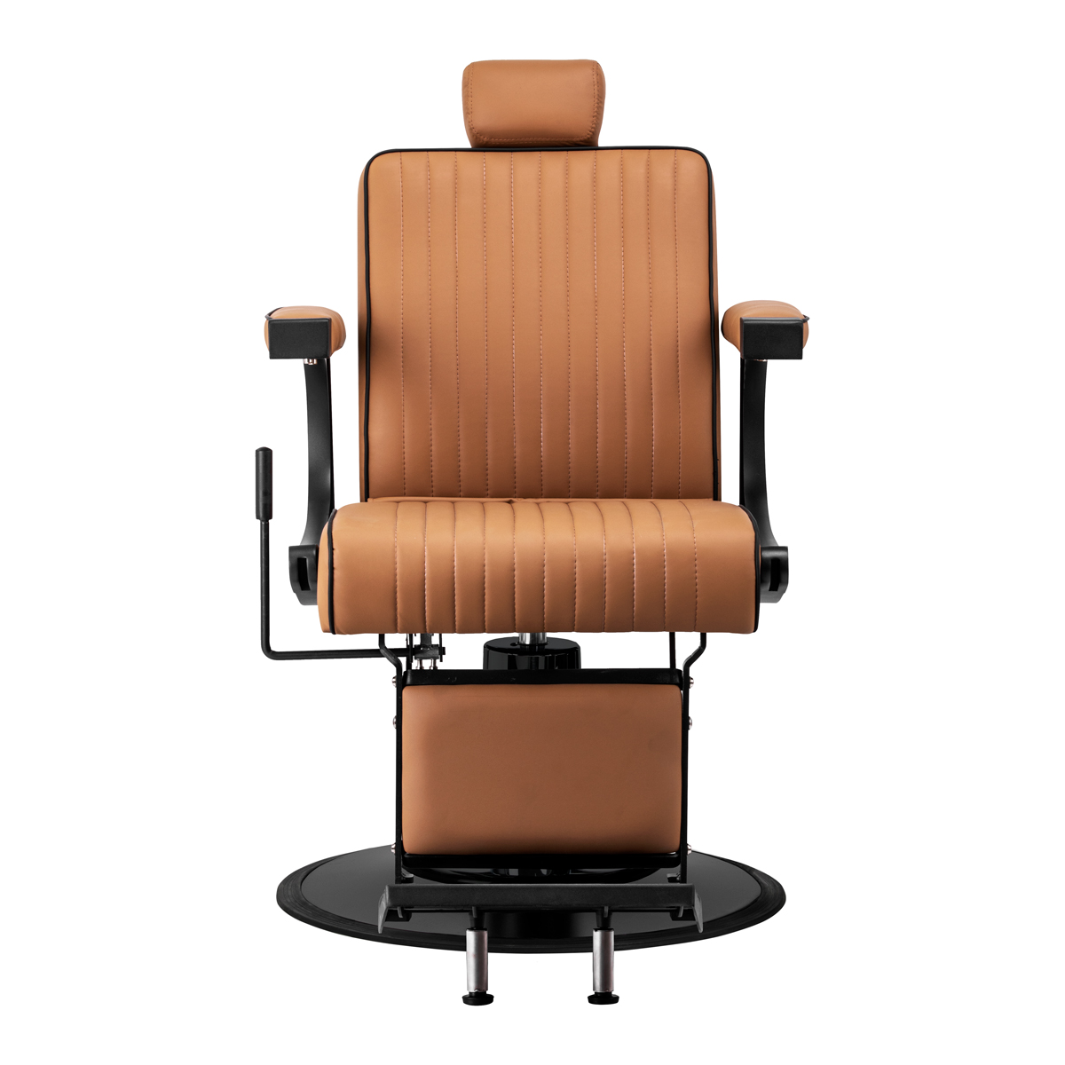 Fotel barberski Gabbiano Visionerio jasnobrązowy z czarną podstawą Fotel barberski Gabbiano Visionerio jasnobrązowy z czarną podstawą