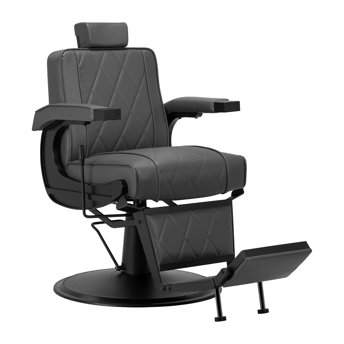 Fotel barberski Hair System BM88066B szary na czarnej podstawie Fotel barberski Hair System BM88066B szary na czarnej podstawie