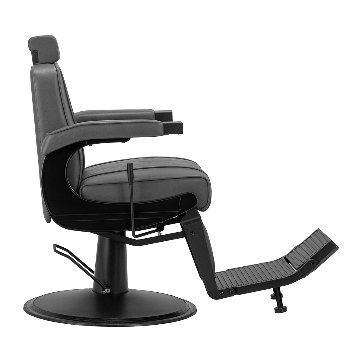 Fotel barberski Hair System BM88066B szary na czarnej podstawie Fotel barberski Hair System BM88066B szary na czarnej podstawie